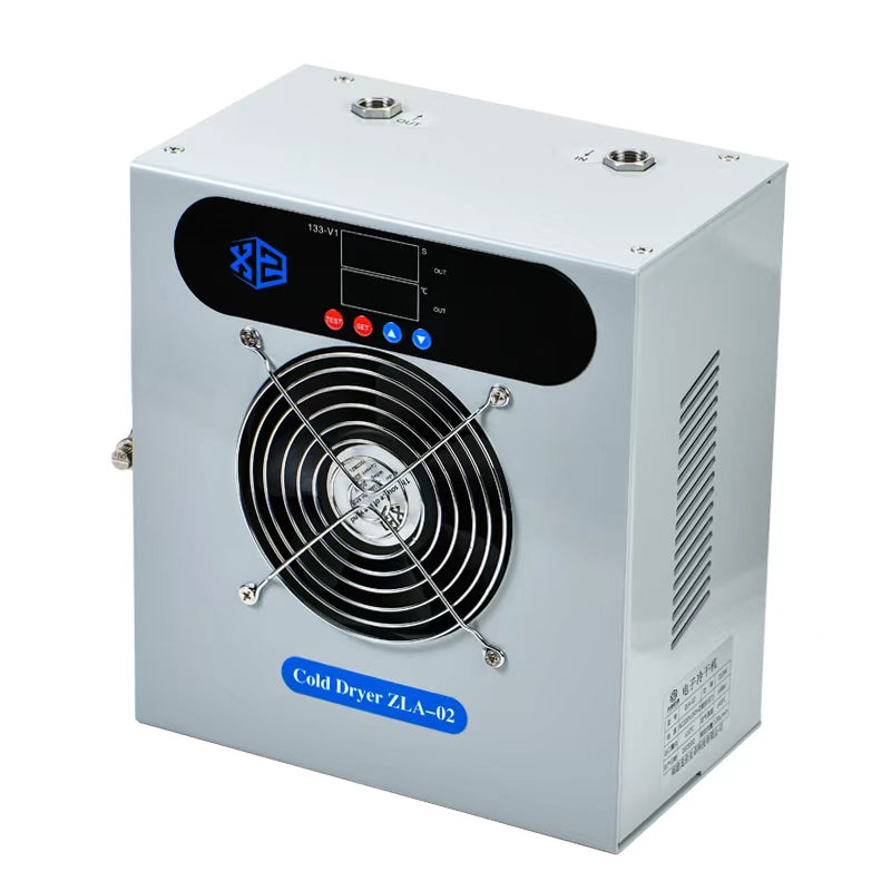 Optional air cooler — the separate accessory offered with this chamber.