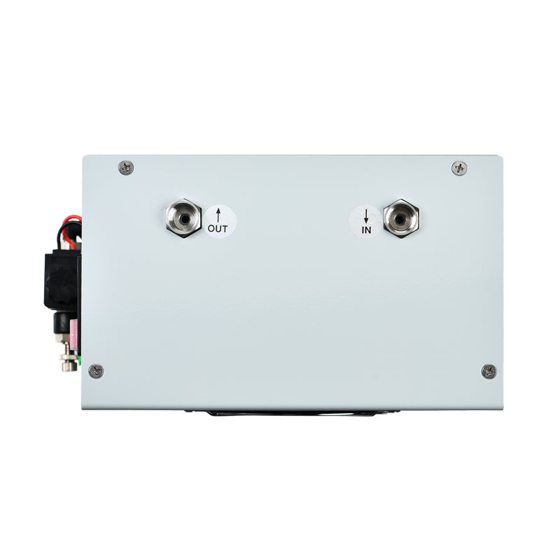 Top view of the air cooler’s inlet and outlet connections.